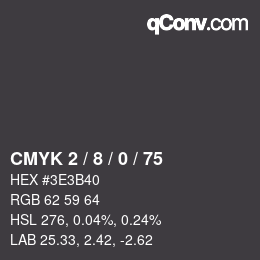 Color code: CMYK 2 / 8 / 0 / 75 | qconv.com