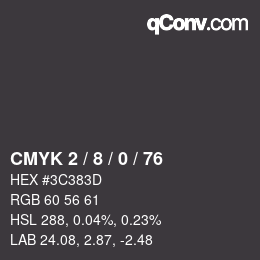 Color code: CMYK 2 / 8 / 0 / 76 | qconv.com