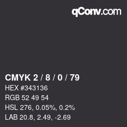颜色代码: CMYK 2 / 8 / 0 / 79 | qconv.com