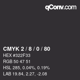 颜色代码: CMYK 2 / 8 / 0 / 80 | qconv.com