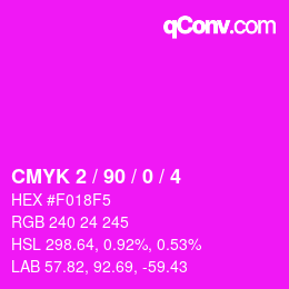 カラーコード: CMYK 2 / 90 / 0 / 4 | qconv.com