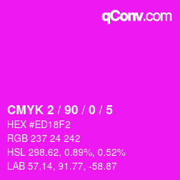 カラーコード: CMYK 2 / 90 / 0 / 5 | qconv.com