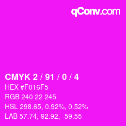 Color code: CMYK 2 / 91 / 0 / 4 | qconv.com