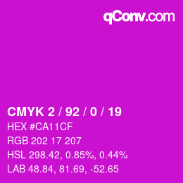 カラーコード: CMYK 2 / 92 / 0 / 19 | qconv.com