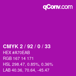 Color code: CMYK 2 / 92 / 0 / 33 | qconv.com