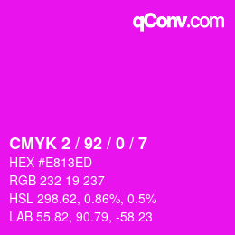 カラーコード: CMYK 2 / 92 / 0 / 7 | qconv.com