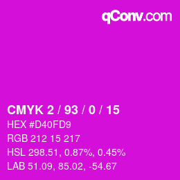 Color code: CMYK 2 / 93 / 0 / 15 | qconv.com