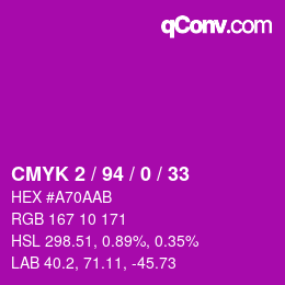Color code: CMYK 2 / 94 / 0 / 33 | qconv.com