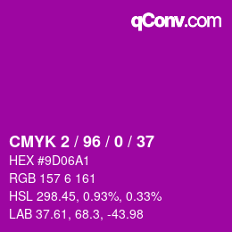 Color code: CMYK 2 / 96 / 0 / 37 | qconv.com