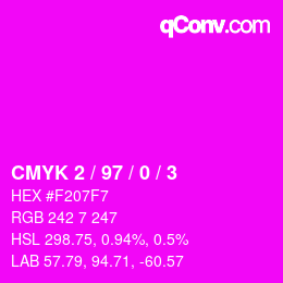 Color code: CMYK 2 / 97 / 0 / 3 | qconv.com