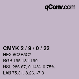 Color code: CMYK 2 / 9 / 0 / 22 | qconv.com