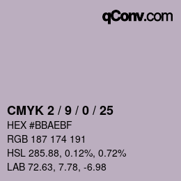 颜色代码: CMYK 2 / 9 / 0 / 25 | qconv.com