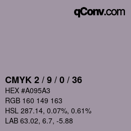 Color code: CMYK 2 / 9 / 0 / 36 | qconv.com