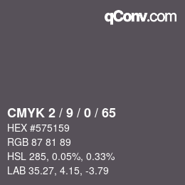 Color code: CMYK 2 / 9 / 0 / 65 | qconv.com