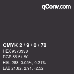 Color code: CMYK 2 / 9 / 0 / 78 | qconv.com