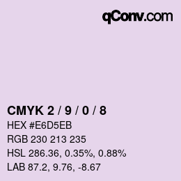 Color code: CMYK 2 / 9 / 0 / 8 | qconv.com
