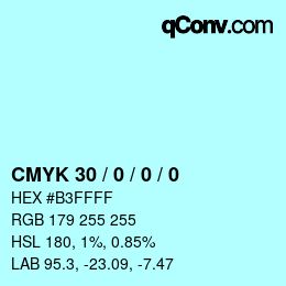 颜色代码: CMYK 30 / 0 / 0 / 0 | qconv.com