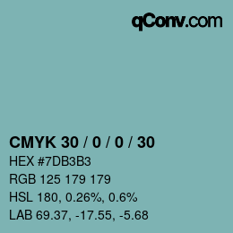 Color code: CMYK 30 / 0 / 0 / 30 | qconv.com