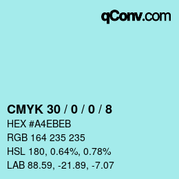 颜色代码: CMYK 30 / 0 / 0 / 8 | qconv.com