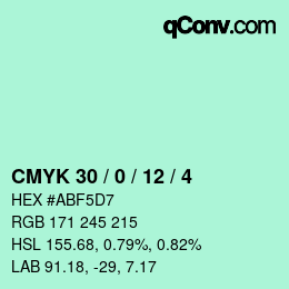 Color code: CMYK 30 / 0 / 12 / 4 | qconv.com