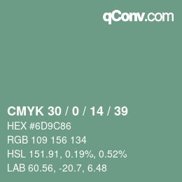 Color code: CMYK 30 / 0 / 14 / 39 | qconv.com