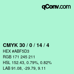 カラーコード: CMYK 30 / 0 / 14 / 4 | qconv.com
