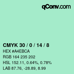 Color code: CMYK 30 / 0 / 14 / 8 | qconv.com