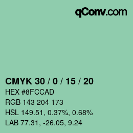 Color code: CMYK 30 / 0 / 15 / 20 | qconv.com