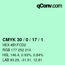 Color code: CMYK 30 / 0 / 17 / 1 | qconv.com