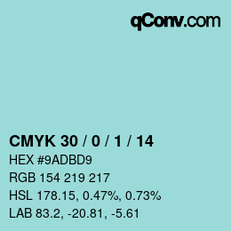 カラーコード: CMYK 30 / 0 / 1 / 14 | qconv.com