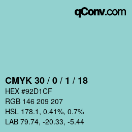 Color code: CMYK 30 / 0 / 1 / 18 | qconv.com