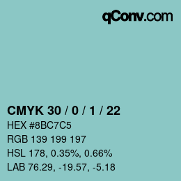 Color code: CMYK 30 / 0 / 1 / 22 | qconv.com