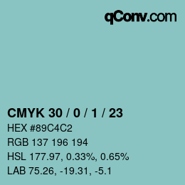 Color code: CMYK 30 / 0 / 1 / 23 | qconv.com