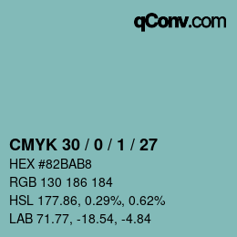 カラーコード: CMYK 30 / 0 / 1 / 27 | qconv.com