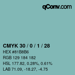 Color code: CMYK 30 / 0 / 1 / 28 | qconv.com