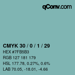 Color code: CMYK 30 / 0 / 1 / 29 | qconv.com