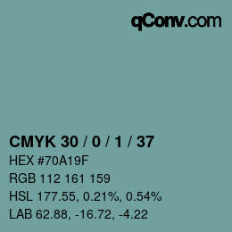 Color code: CMYK 30 / 0 / 1 / 37 | qconv.com