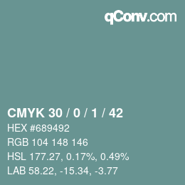カラーコード: CMYK 30 / 0 / 1 / 42 | qconv.com