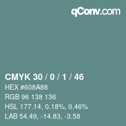 Color code: CMYK 30 / 0 / 1 / 46 | qconv.com