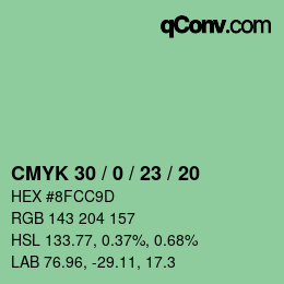 Color code: CMYK 30 / 0 / 23 / 20 | qconv.com