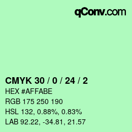 カラーコード: CMYK 30 / 0 / 24 / 2 | qconv.com