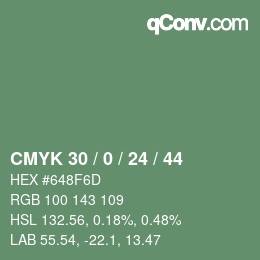Código de color: CMYK 30 / 0 / 24 / 44 | qconv.com