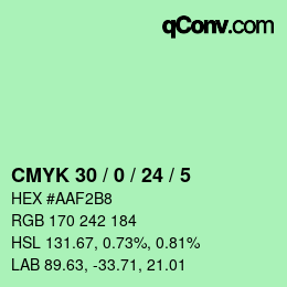Color code: CMYK 30 / 0 / 24 / 5 | qconv.com