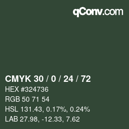 Color code: CMYK 30 / 0 / 24 / 72 | qconv.com