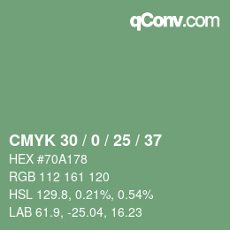 Color code: CMYK 30 / 0 / 25 / 37 | qconv.com