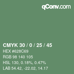 Color code: CMYK 30 / 0 / 25 / 45 | qconv.com