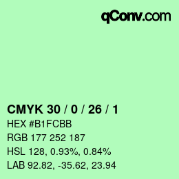 Color code: CMYK 30 / 0 / 26 / 1 | qconv.com