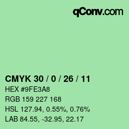 Color code: CMYK 30 / 0 / 26 / 11 | qconv.com