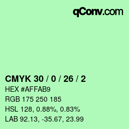 Farbcode: CMYK 30 / 0 / 26 / 2 | qconv.com