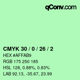 颜色代码: CMYK 30 / 0 / 26 / 2 | qconv.com
